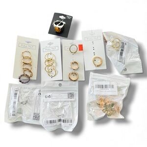 Assorted Rings Lot Mixed Styles & Sizes Gold Silver Boho Statement Rings